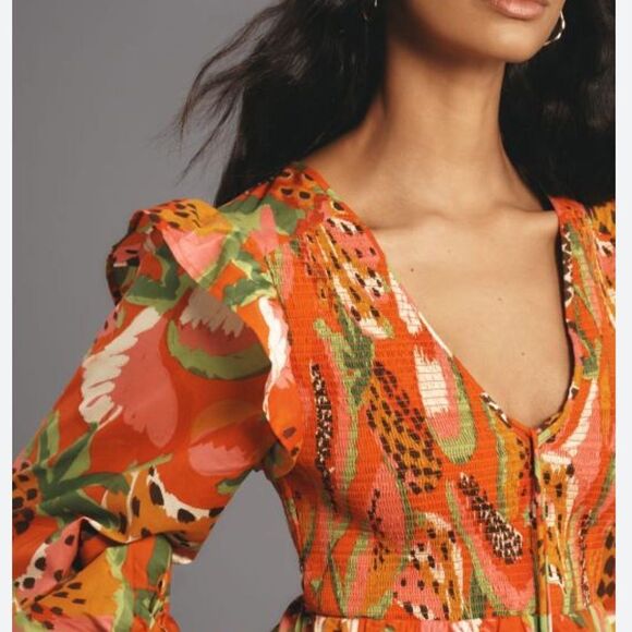 NWT FARM RIO Tropical Ruffle Sleeve Romper XL - Picture 3 of 7